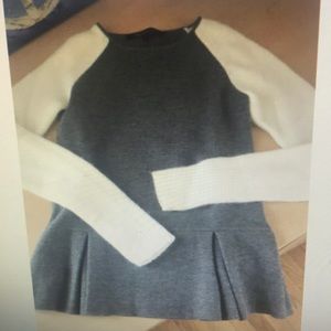 NWOT Timo Weiland 4 sweater gray peplum merino